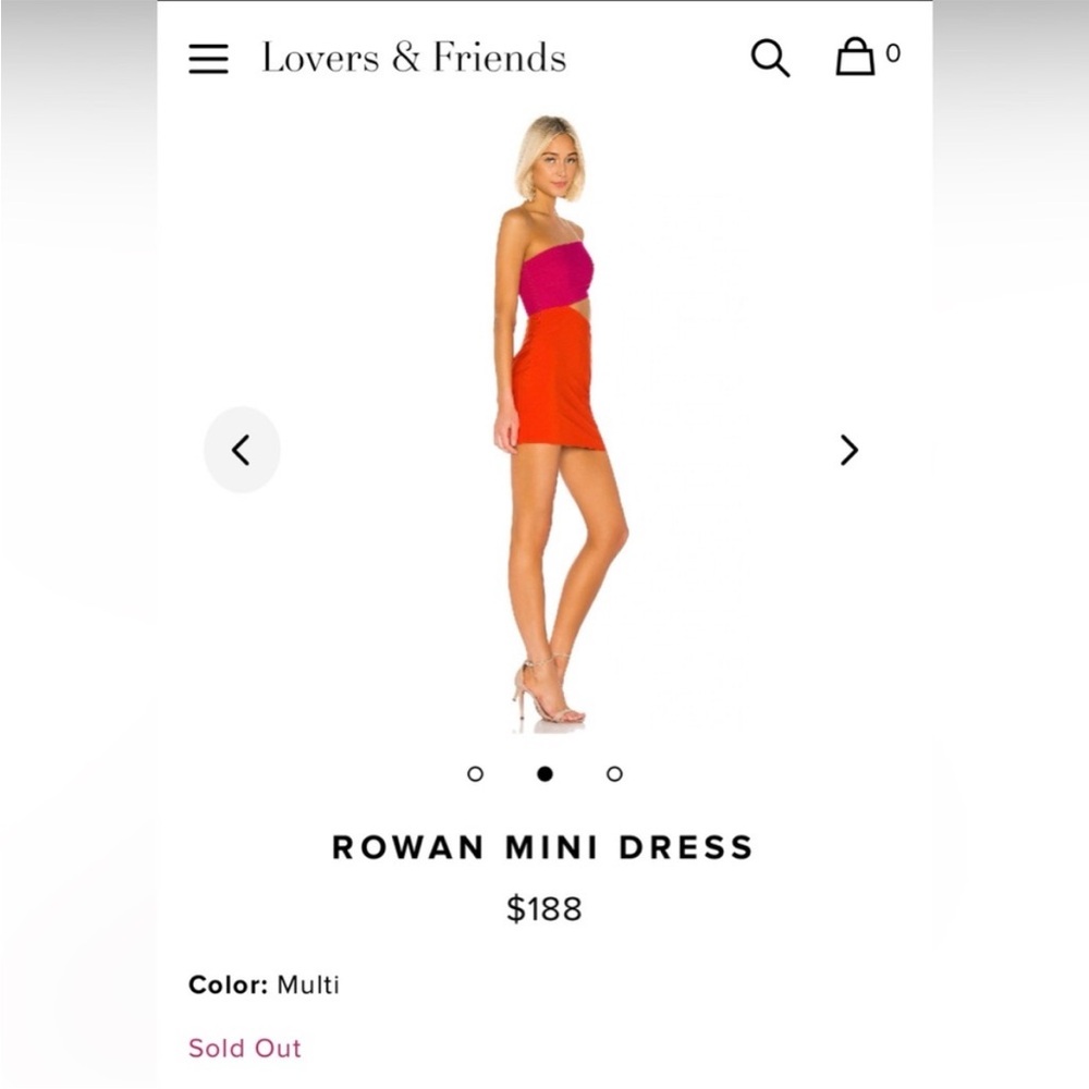 Lovers + Friends Colorblock Mini Dress - Fuchsia and Tangerine NWOT - Picture 3 of 4